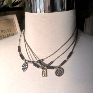 Chico’s multi strand choker statement necklace multi layer beaded